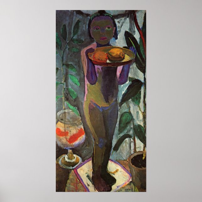 Póster Modersohn-Becker - Niños Con Tazón De Goldfish (Frente)