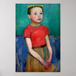 Póster Modersohn-Becker - Retrato de niña italiana 1906