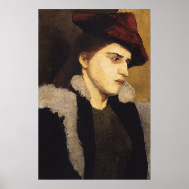 Póster Modersohn-Becker - Retrato De Una Joven Mujer (Frente)