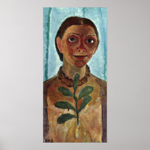 Póster Modersohn-Becker - The Artist With Camellia Branch