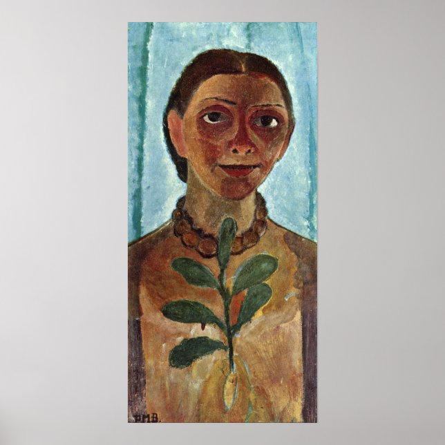 Póster Modersohn-Becker - The Artist With Camellia Branch (Frente)