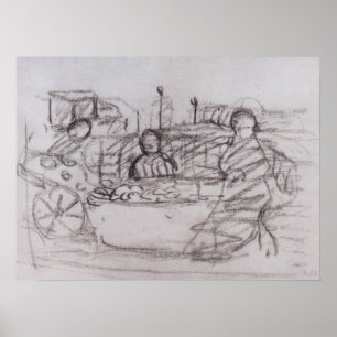 Póster Modersohn-Becker - Tres Mujeres En Un Puesto De Me