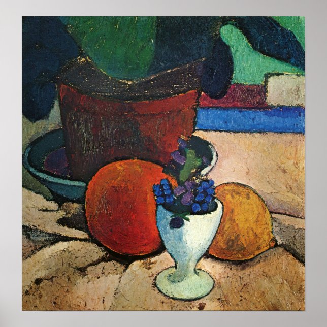 Póster Modersohn-Becker - Vida fija con limón de planta (Frente)