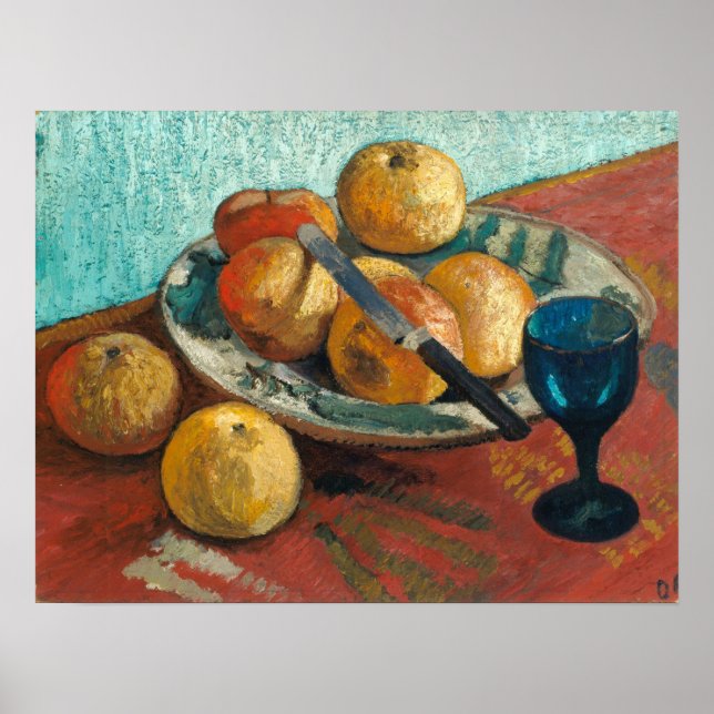Póster Modersohn-Becker - Vida fija con manzanas y vidrio (Frente)