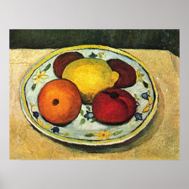 Póster Modersohn-Becker - Vida fija con Naranja de limón (Frente)