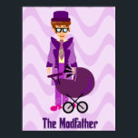 Póster Modfather Funny Mod Sixties Cartoon Character Art<br><div class="desc">Una estética de estilo retro de mod sesenta divertida ilustró la diversión del moderfather vintage estético dad caricaturista caricaturista descarado lema flashback unisex arte digital swanky jet set estilo de vida mediados de siglo British Invasion Carnaby Street estilo Londres vibe motto estilo diseño de pared de diseño poster de arte....</div>