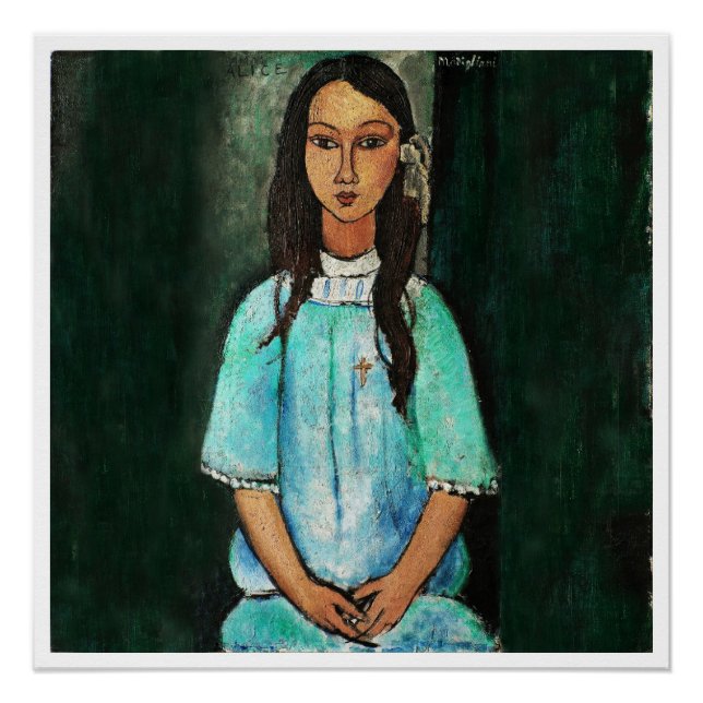 Póster Modigliani Alice Bella Artes Vintage (Anverso)