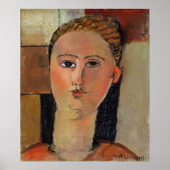 Póster Modigliani - Muchacha con pelo rojo 1915 (Frente)