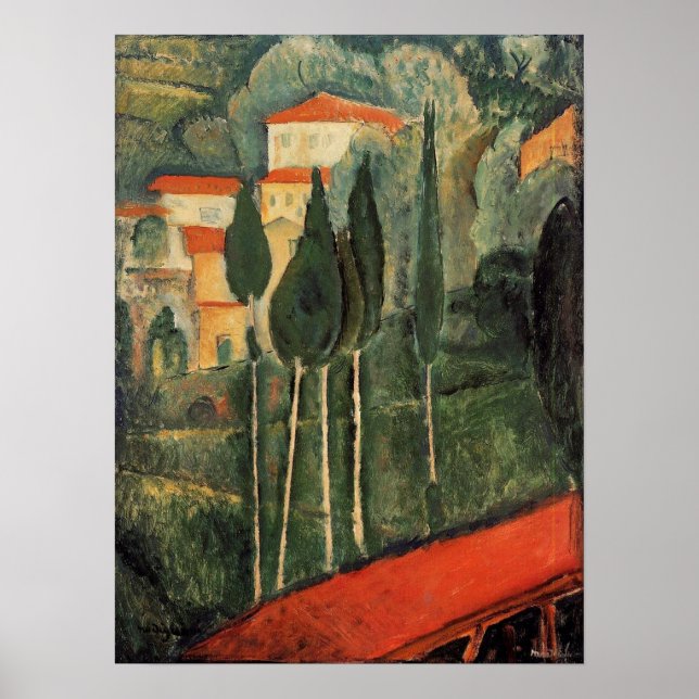 Póster Modigliani - Paisaje Sur de Francia 1919 (Frente)