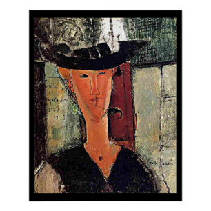 Póster Modigliani - Retrato de Madame Pompadour