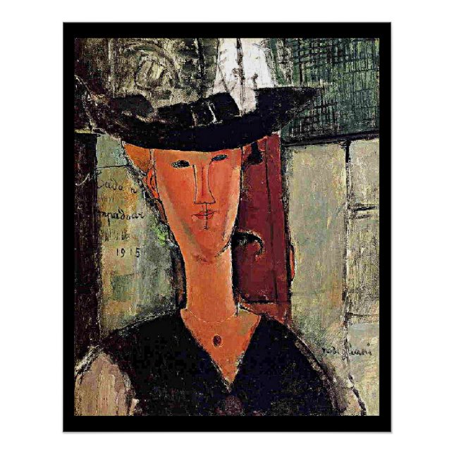 Póster Modigliani - Retrato de Madame Pompadour (Anverso)