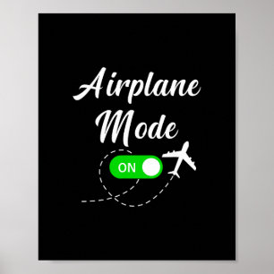 Póster Modo Avión Divertido Viaje Piloto Avión Vacaciones