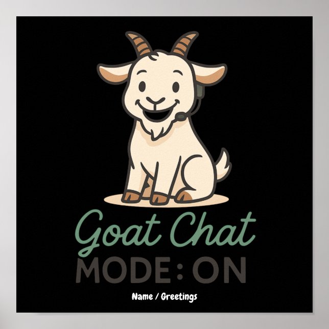 Póster Modo Chat de Cabra: ACTIVADO | Diseño Divertido de (Frente)