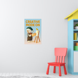 Póster Modo Creativo Activado: Artista Perro Bichon Pinto
