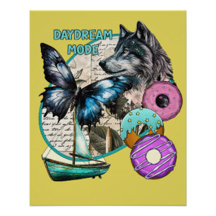 Póster Modo Daydream - Bote de mariposa de lobo