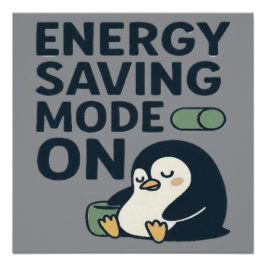 Póster Modo de ahorro de energía activado: diseño de ping