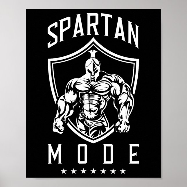 Póster Modo de entrenamiento espartano Gimnasio Esparta B (Frente)