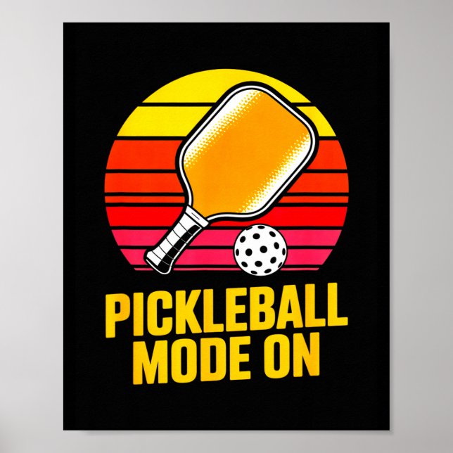 Póster Modo de pickleball en pala de pickleball de puesta (Frente)