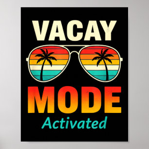 Póster Modo de Vacaciones Activado Divertido Viaje de Vac