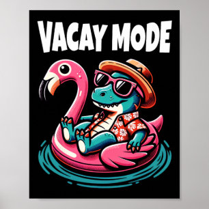 Póster Modo de vacaciones de dinosaurio lindo divertido v