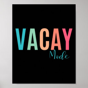Póster Modo de vacaciones vintage para vacaciones familia