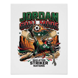 Póster Modo Gol de Jordania Esqueleto Delantero Naciones