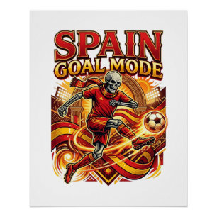 Póster Modo Gol España Esqueleto Delantero Naciones Stree