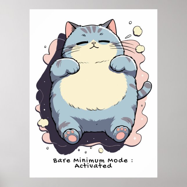 Póster Modo Mínimo Activado – Estado de Ánimo Relatable (Frente)
