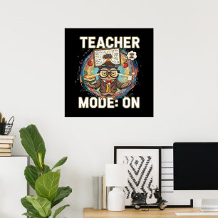 Póster Modo Profesor: ACTIVADO – Diseño de Búho Profesor