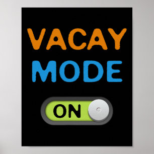 Póster Modo Vacaciones Activado Palmeras de Playa Vibraci