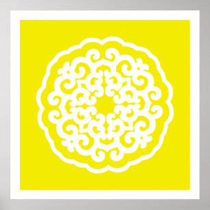 Póster Modos dorados asiáticos Mandalla