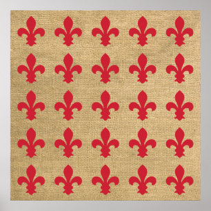 Póster Modos rojos parisinos modelo Fleur de Lys