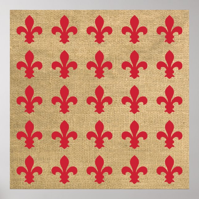 Póster Modos rojos parisinos modelo Fleur de Lys (Frente)