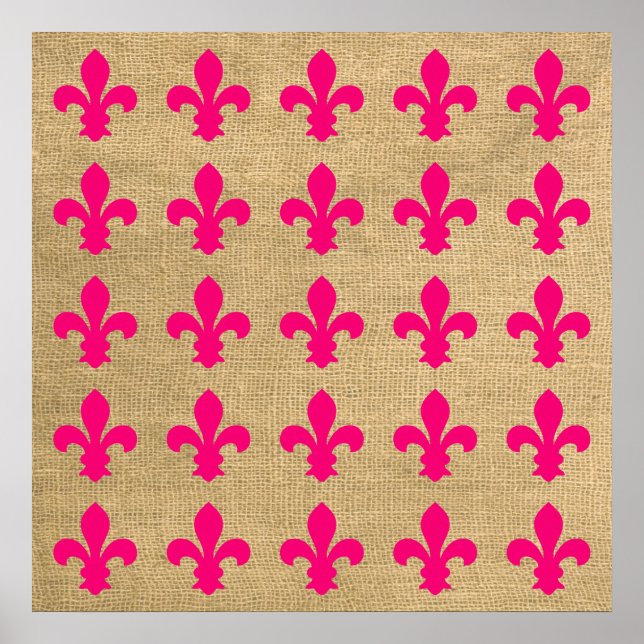 Póster Modos rosados parisinos Fleur de Lys Pattern (Frente)