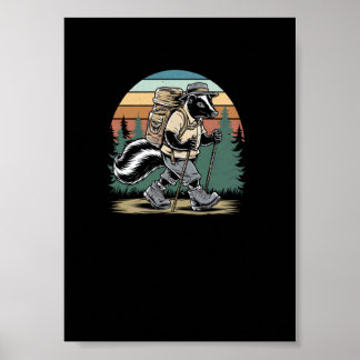 Póster Mofeta de senderismo vintage divertida aventura d