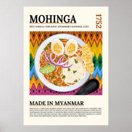 Póster Mohinga Traditional Burmese Fish Noodle Soup