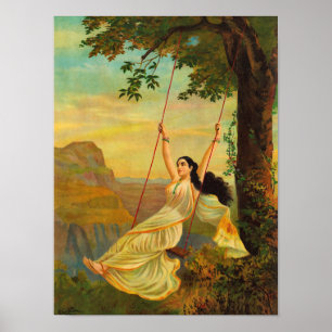 Póster Mohini o la Fortaleza de Raja Ravi Varma