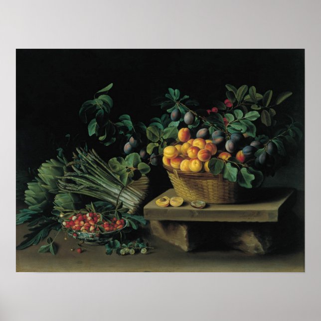 Póster Moillon - Bodegón con frutas (Frente)