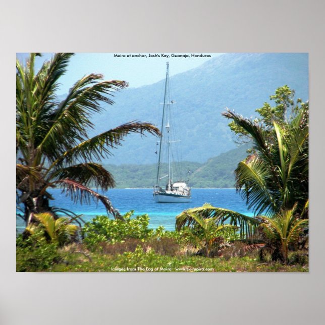Póster Moira en ancla, Josh's Key, Guanaja, Honduras (Frente)