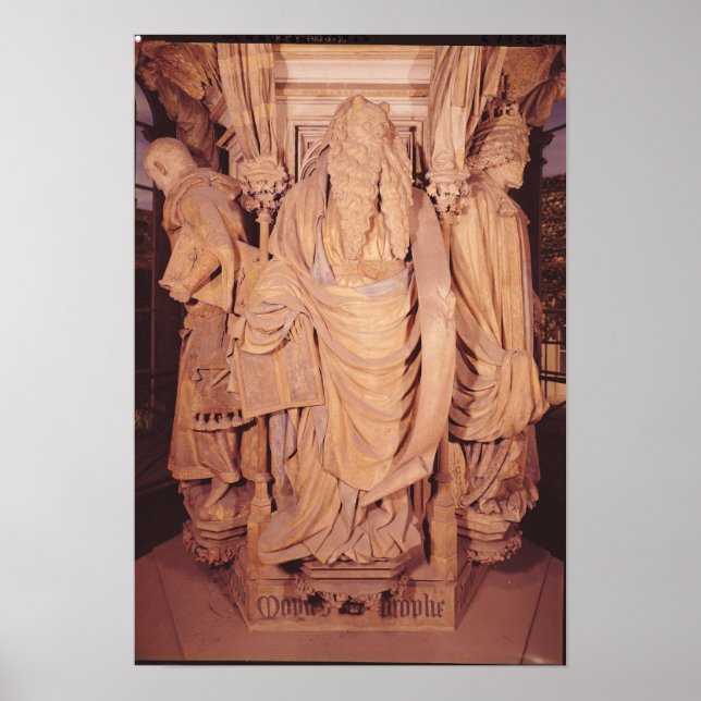 Póster Moisés, detalle del pedestal hexagonal (Frente)