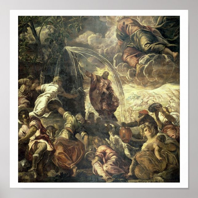 Póster Moisés golpeando el agua desde la roca, 1575 (Frente)