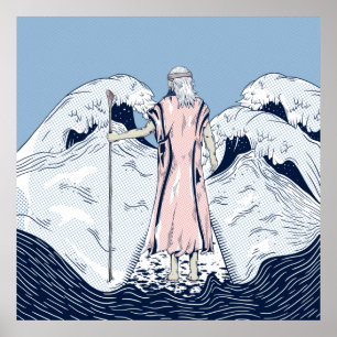 Póster Moisés Parando el mar rojo