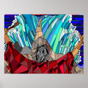 Póster Moisés partiendo el Mar Rojo (16 x 12)