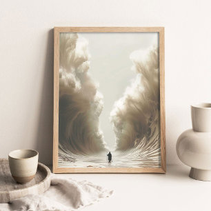Póster Moisés separando el Mar Rojo, Pintura Cristiana, J