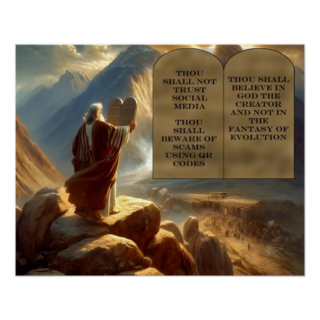 Póster Moisés y las tablas. (Anverso)