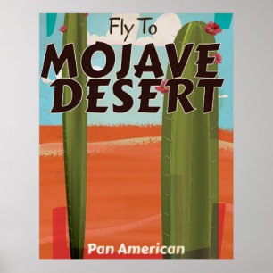 Póster Mojave Desert USA Vintage poster de viajes.