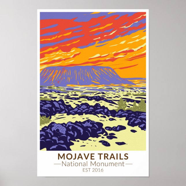 Póster Mojave Trails Monumento Nacional Cráter Amboy (Frente)