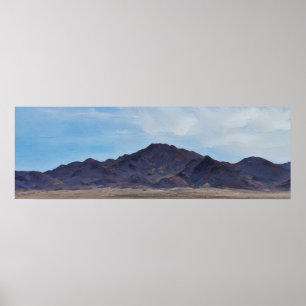 Póster Mojave Valley and Mountain Range Impresionist Art