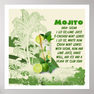 Póster Mojito Recipe Print