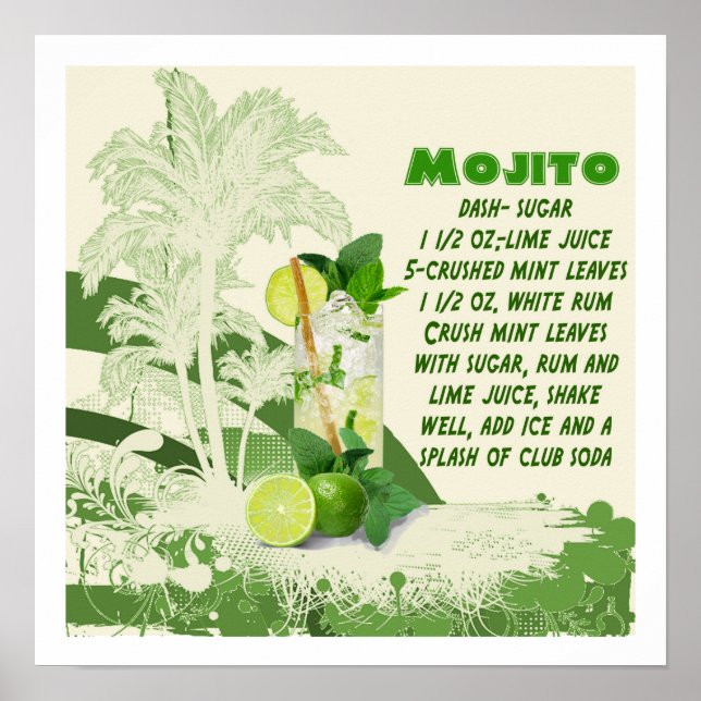 Póster Mojito Recipe Print (Frente)